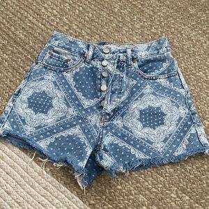 boho bandana button fly pacsun shorts